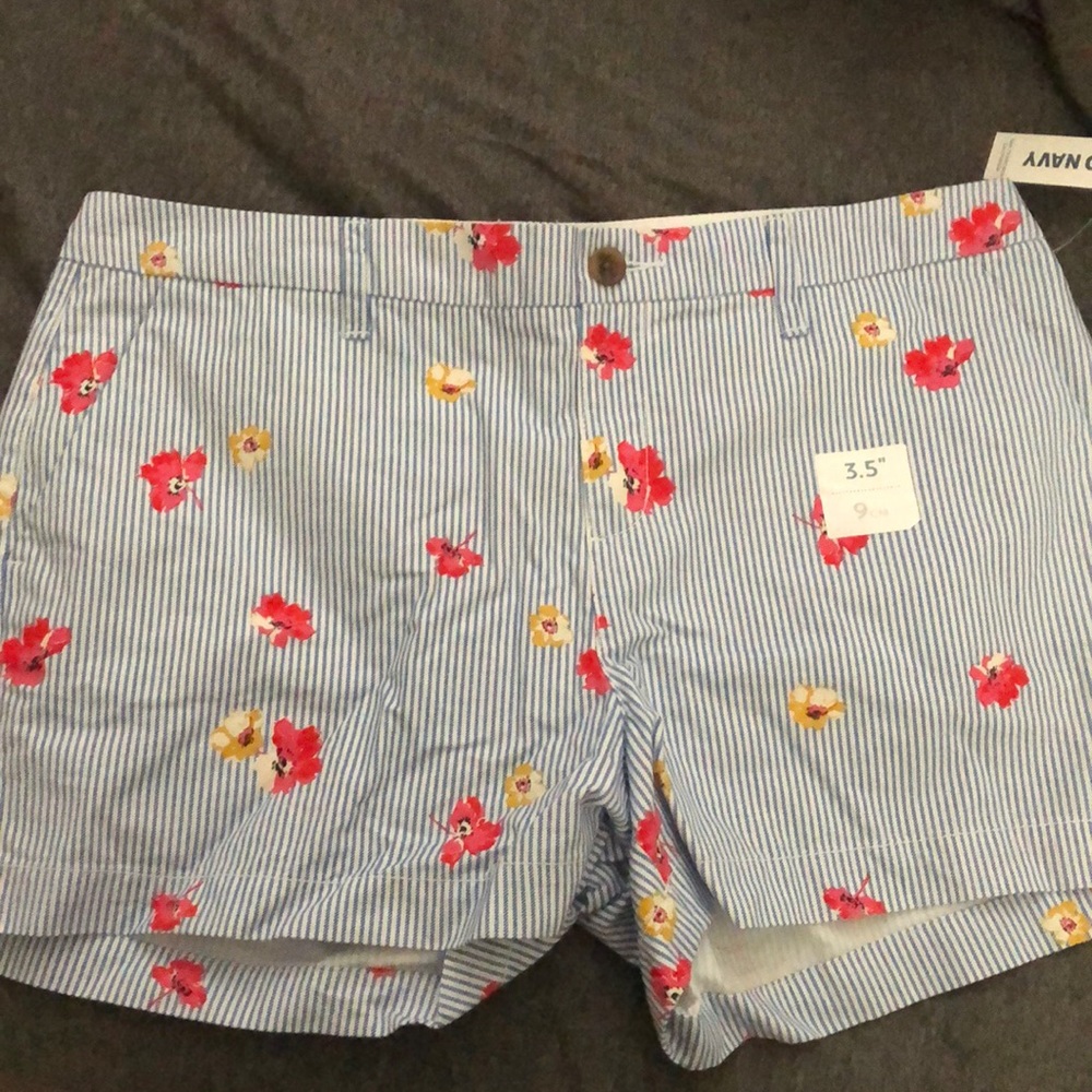Blue Striped Shorts